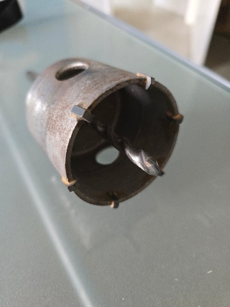 Gatenzaag / Dozenboor hardmetalen tanden (incl centreerboor), Ophalen of Verzenden, Gebruikt, Zaag, Overige merken