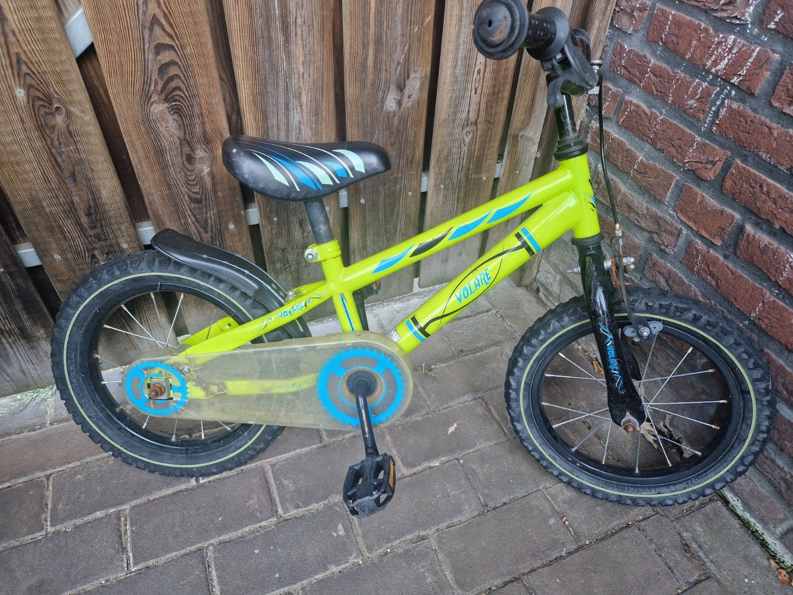 Volare kinderfiets 14 inch - Groen, Ophalen, Terugtraprem, Zijwieltjes, Gebruikt