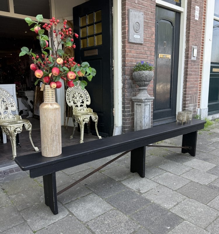 Antieke kerkbank, oud ondiep bankje, vintage kerkbankje VdlM, Ophalen