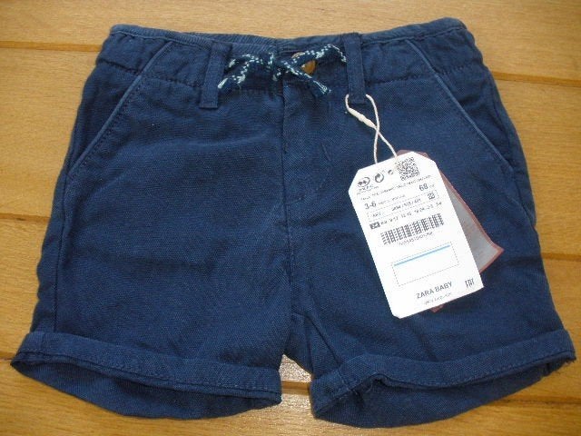 ZARA Baby Boy bermuda blauw maat 68 - nieuw -, Broekje, Nieuw, Ophalen of Verzenden, Zara