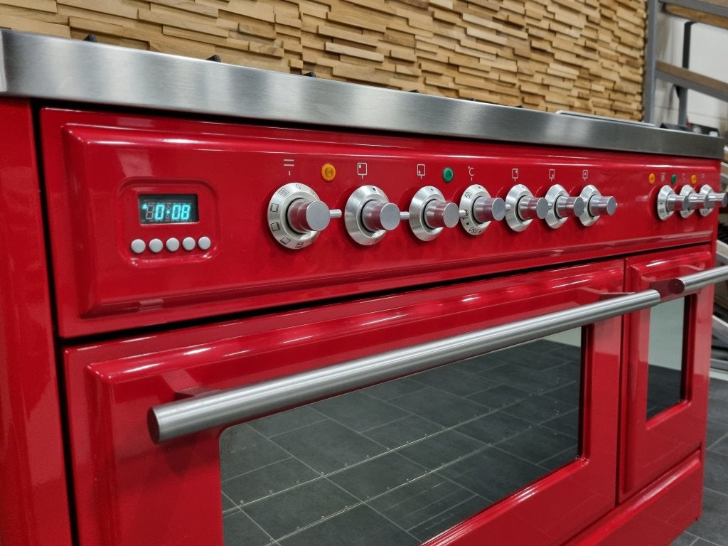 Luxe Boretti Majestic Fornuis 120cm rood Coupe de Feu, Niet ingevuld, Niet ingevuld, Ophalen of Verzenden, Zo goed als nieuw