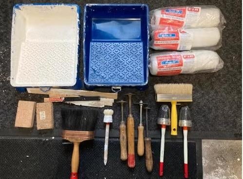 T E A B : Schilder spul: kwasten/verfbakje/roller/houder, Ophalen