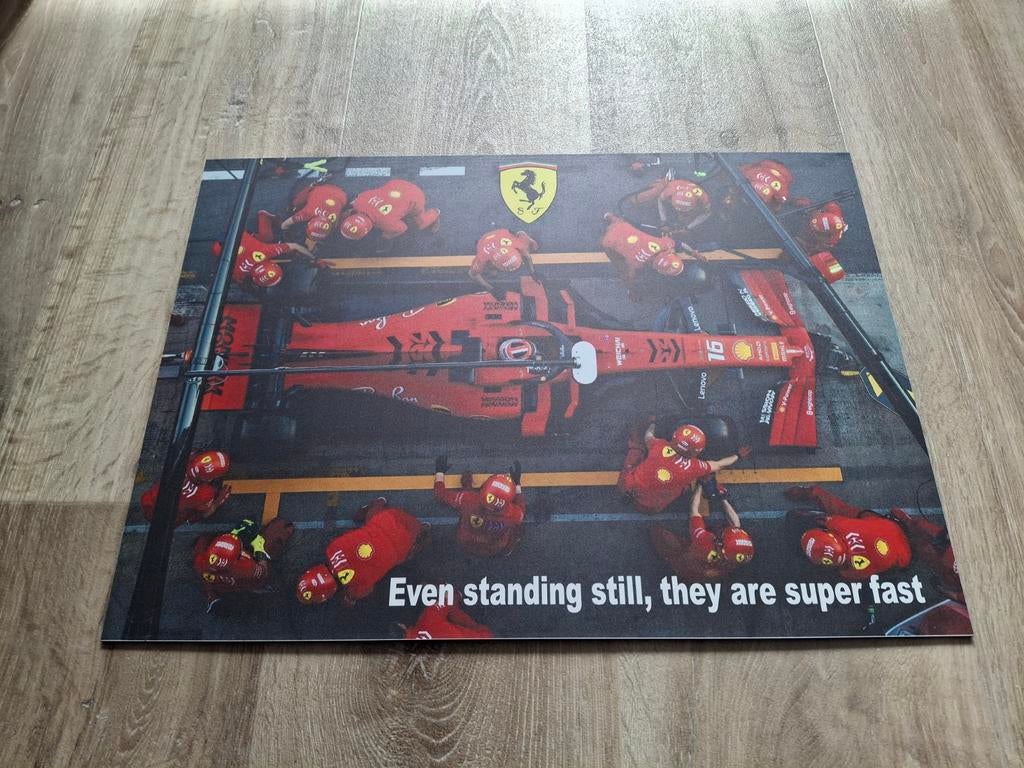 Charles Leclerc Ferrari SF90 2019 fotoprint, Ophalen of Verzenden, Zo goed als nieuw, Formule 1