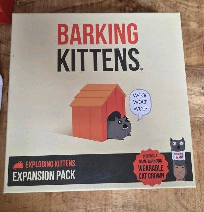 Barking Kittens - Exploding Kittens Uitbreiding, Drie of vier spelers, Ophalen of Verzenden, Nieuw, Exploding Kittens
