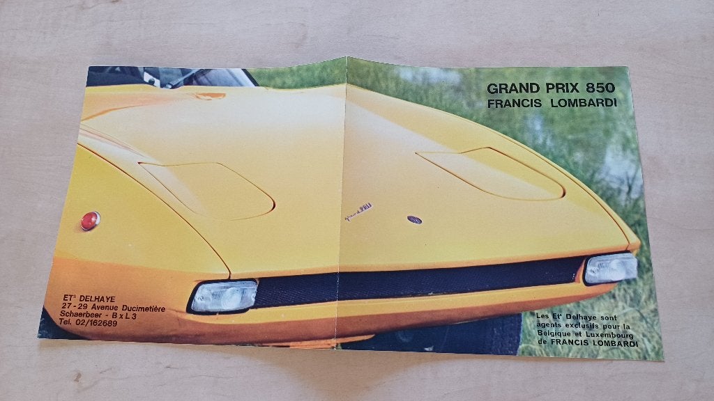 Te koop Lombardi 850 Grand Prix folder brochure. Nieuw. ., Ophalen of Verzenden, Nieuw, Auto's
