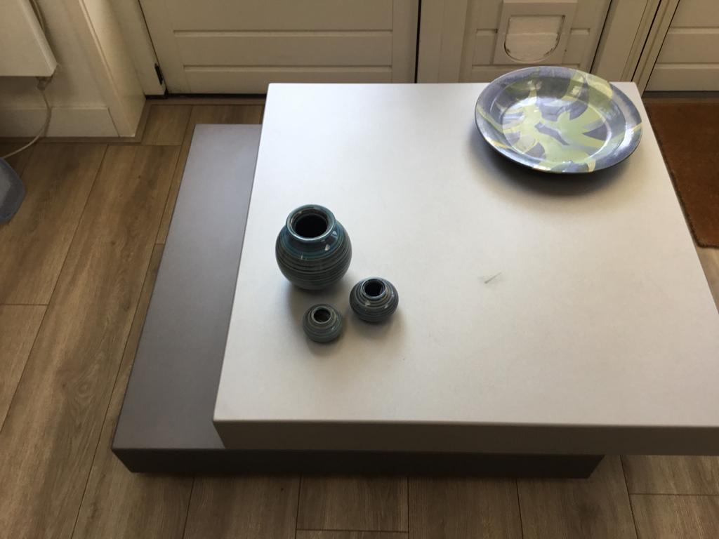 Leolux Trovo salontafel - draaibaar blad - 100x100cm, Ophalen of Verzenden, Gebruikt, Vierkant