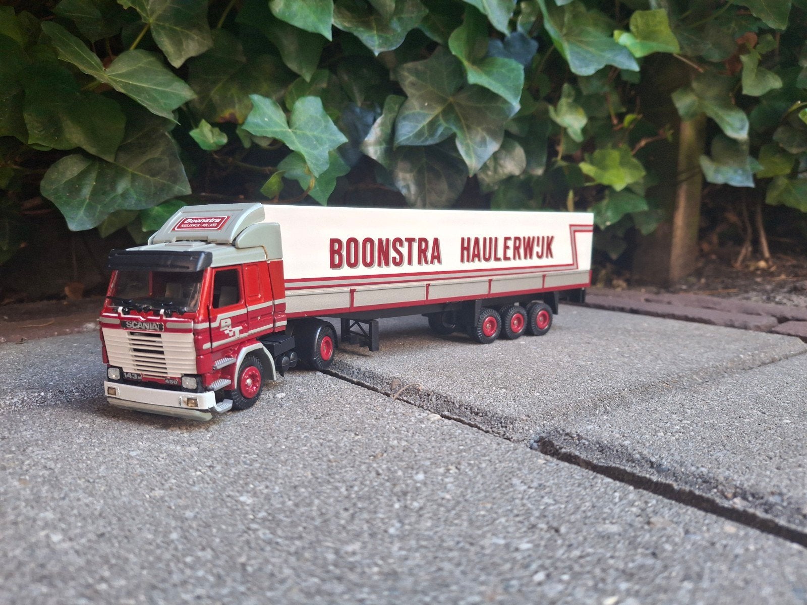 Tekno Scania 143M Boonstra Haulerwijk, Hobby en Vrije tijd, Modelauto's | 1:50, Ophalen of Verzenden, Zo goed als nieuw, Bus of Vrachtwagen