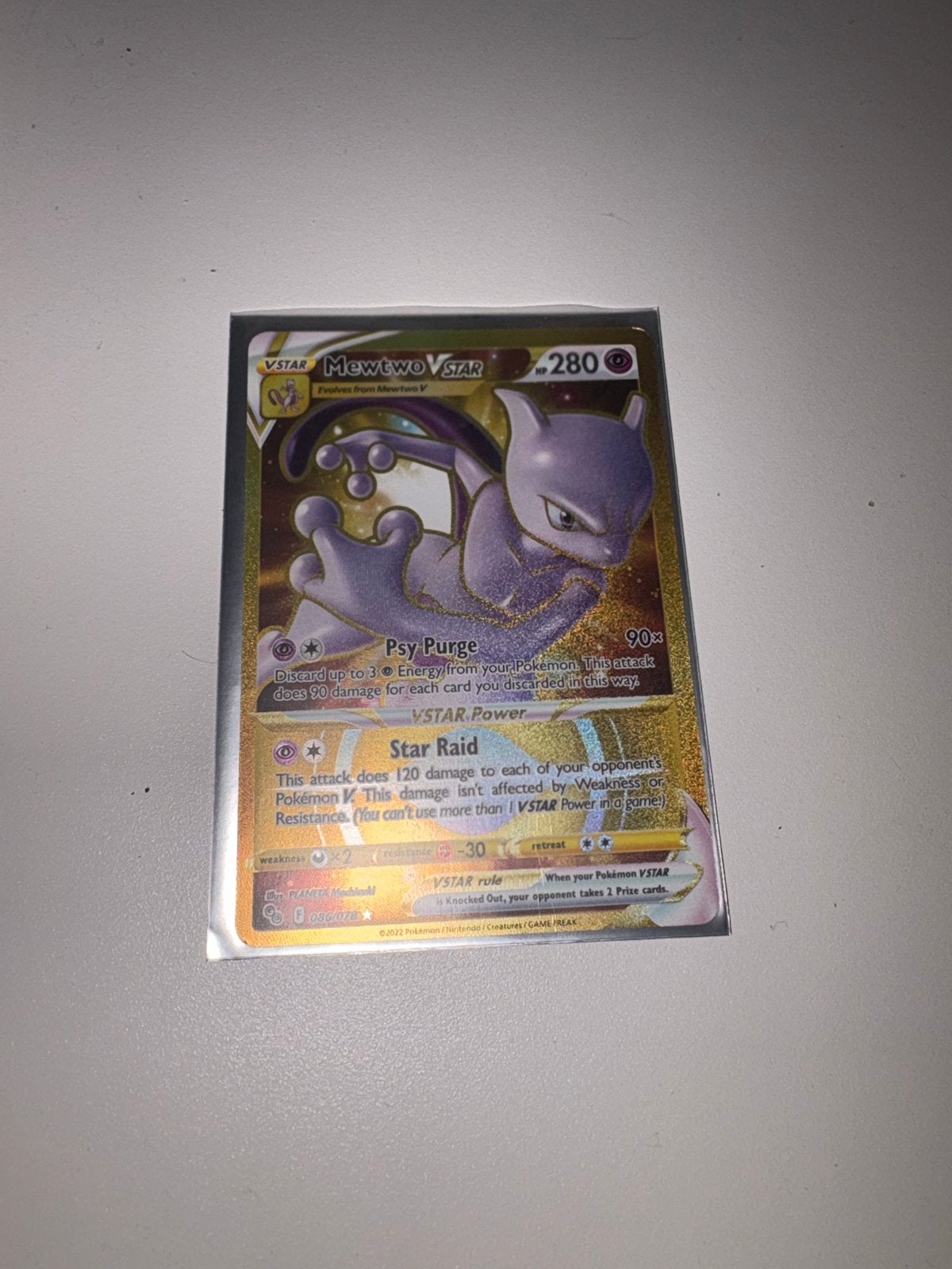 Mewtwo VSTAR Pokémon kaart - Zeldzaam en krachtig!, Ophalen of Verzenden, Nieuw, Losse kaart, Foil