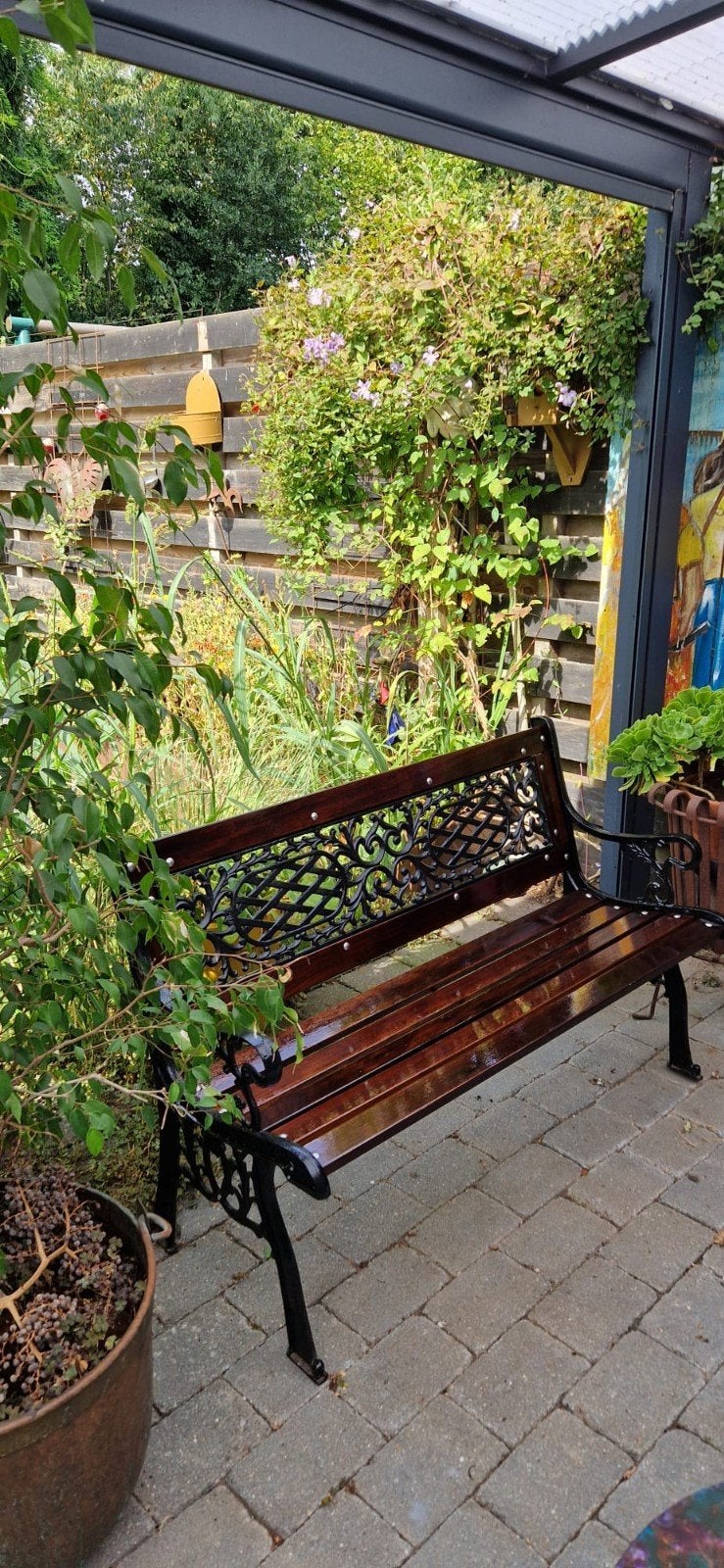 Tuinbank vintage jaren 70, Ophalen, Zo goed als nieuw, Hout