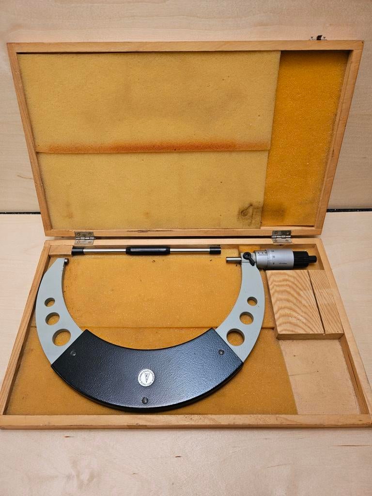 Micrometer 200-225mm in houten kist - Feinmesszeugfabrik, Gebruikt, Niet gespecificeerd, voormalig DDR, Feinmesszeugfabrik Suhl