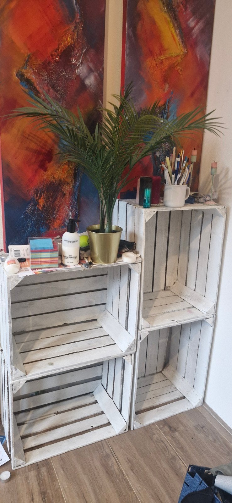Witte fruitkistjes - decoratief en functioneel, Ophalen, Hout, Gebruikt, Landelijk