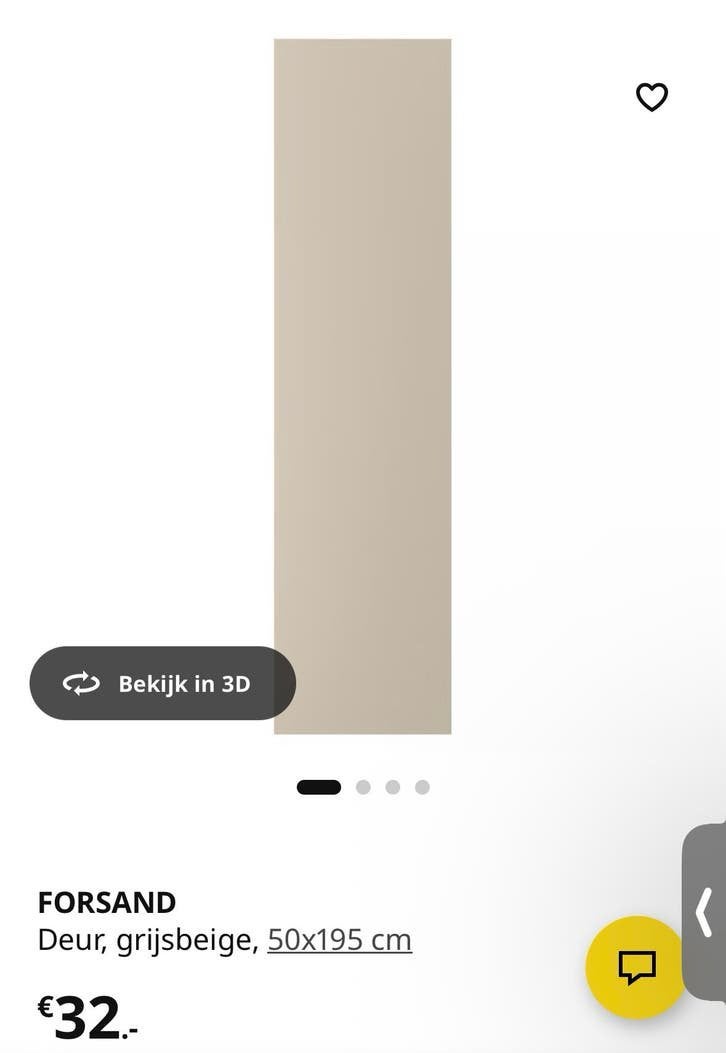 FÖRSAND deuren 50x195 cm – 2 stuks – nieuw in doos, Ophalen, 50 tot 100 cm, Zo goed als nieuw, 150 tot 200 cm