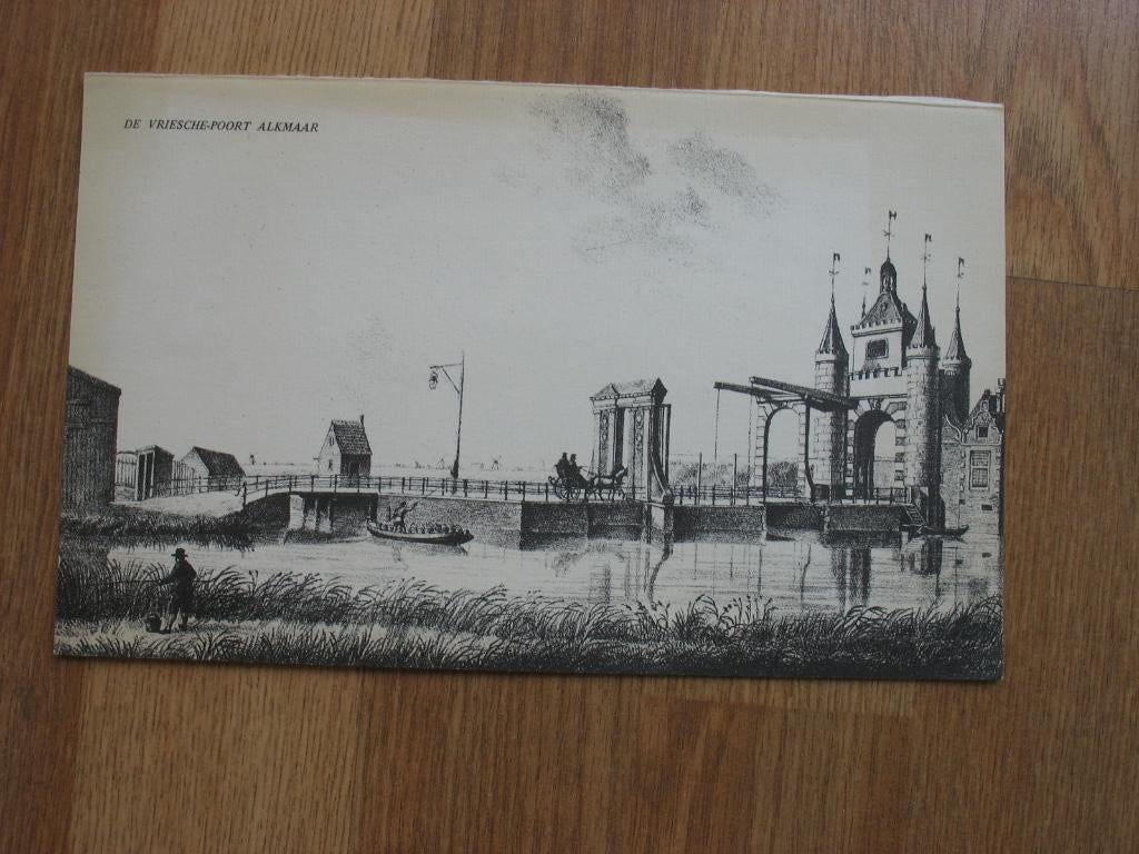 Oude Foto Prent De Vriesche Poort in Alkmaar Vintage, Ophalen of Verzenden, Voor 1940, Gebruikt