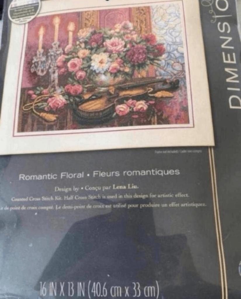 BORDUURPAKKET DIMENSIONS GOLD ROMANTIC FLORAL, Hobby en Vrije tijd, Borduren en Borduurmachines, Verzenden, Nieuw, Handborduren