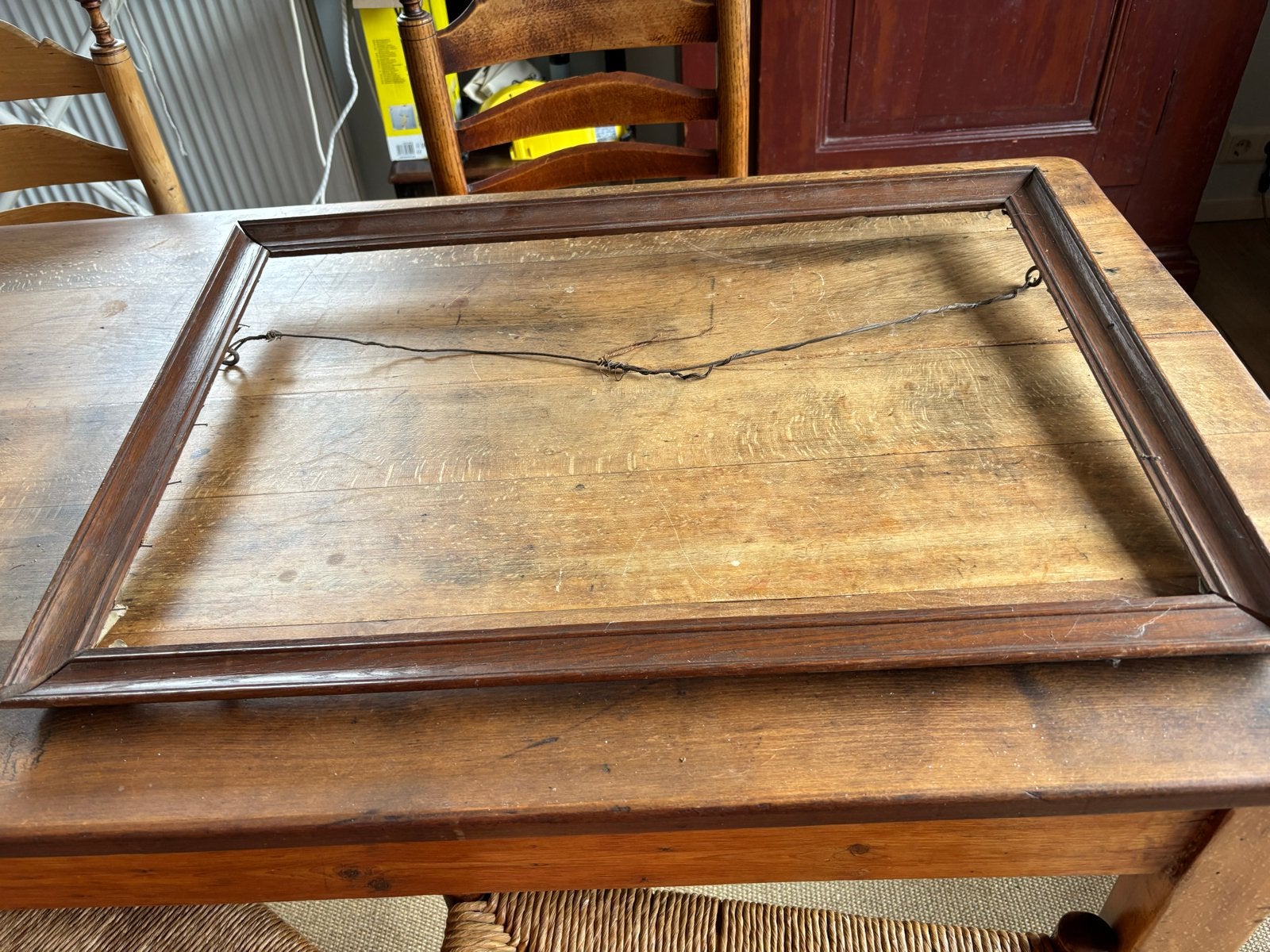 Antieke eiken schilderijlijst - 83x41 cm, Huis en Inrichting, Bruin, Gebruikt, Schilderijlijst, Ophalen of Verzenden