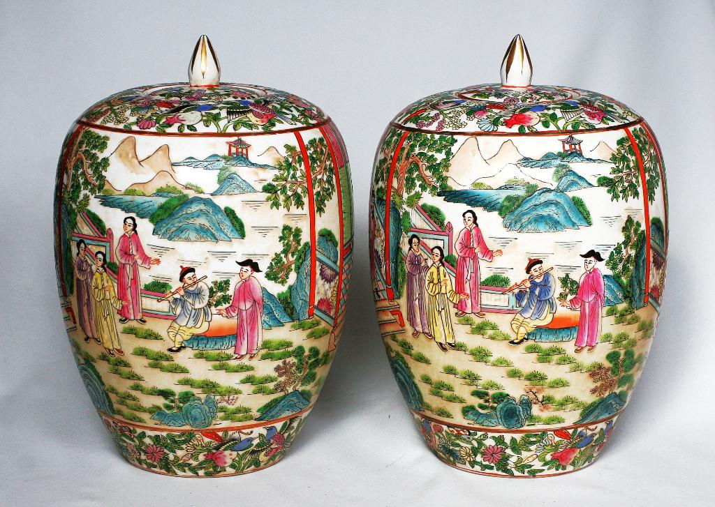 Antieke Chinese Familie Rose grote Dekselpotten/Gemberpotten, Ophalen