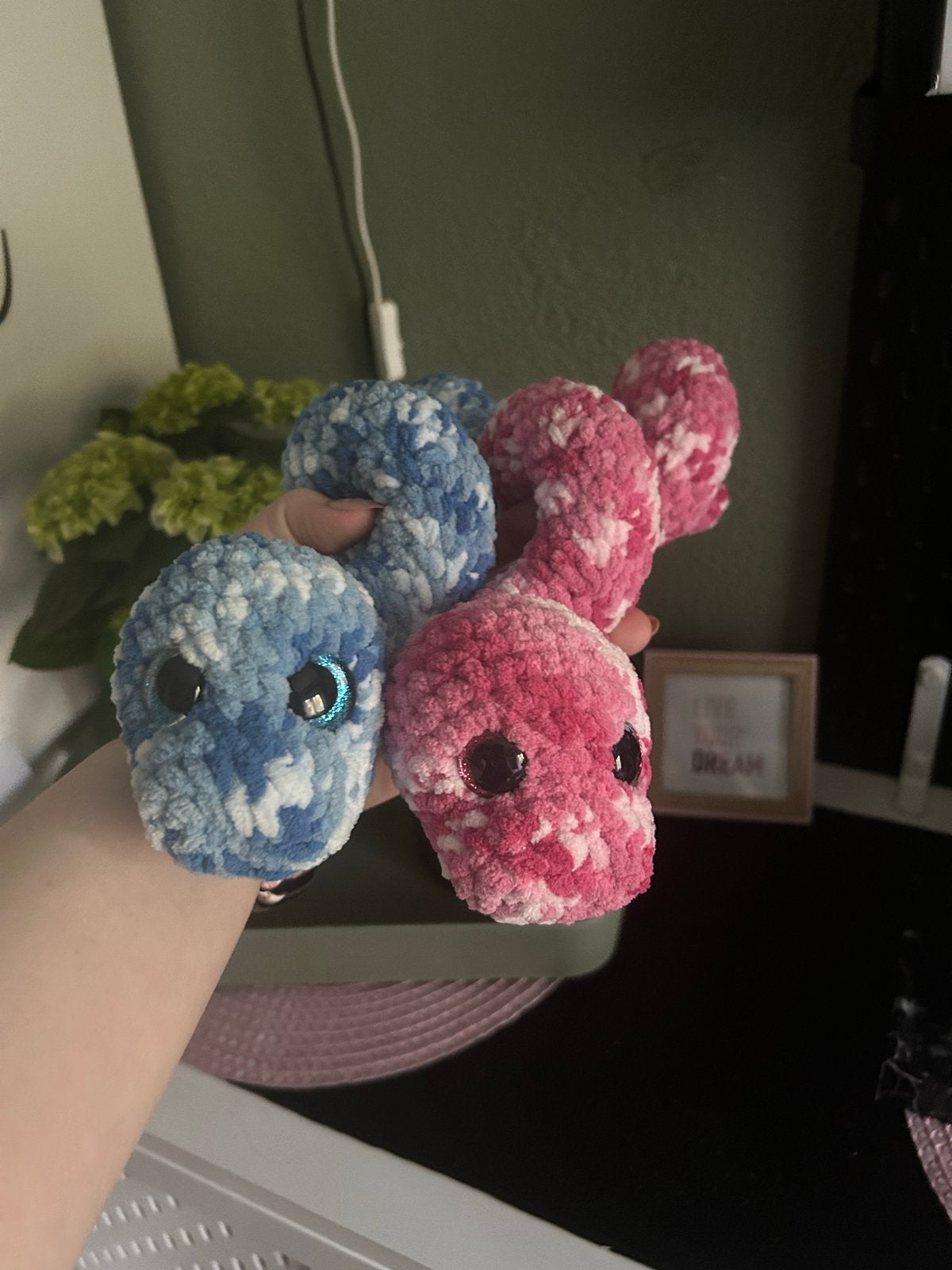 Gehaakte Slangen Knuffel - Handgemaakt en Uniek, Overige typen, Blauw, Nieuw, Middelgroot (20 tot 80 cm)