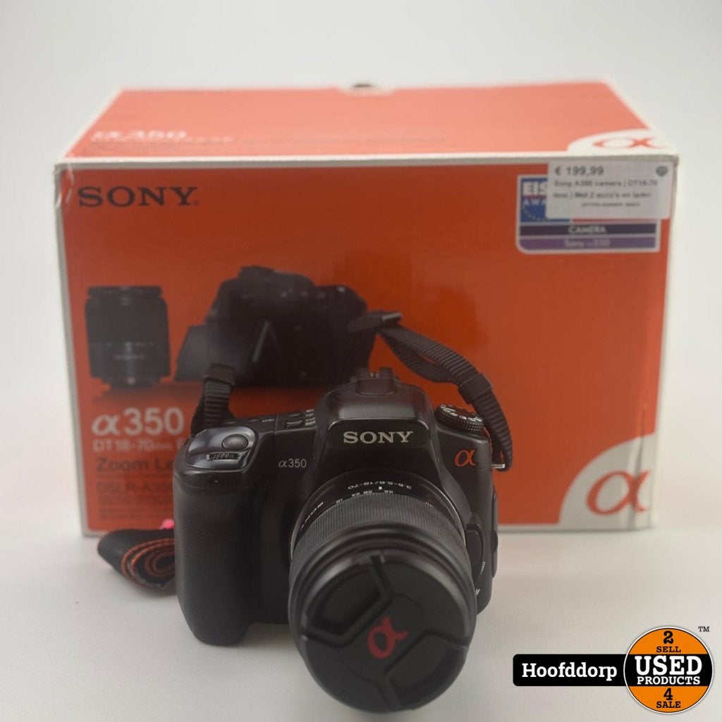 Sony A350 camera | DT18-70 lens | Met 2 accu's en lader, Sony, Gebruikt, Support@sony.com, 1-7-1 Konan, Minato-ku
Tokyo 108-0075
Japan