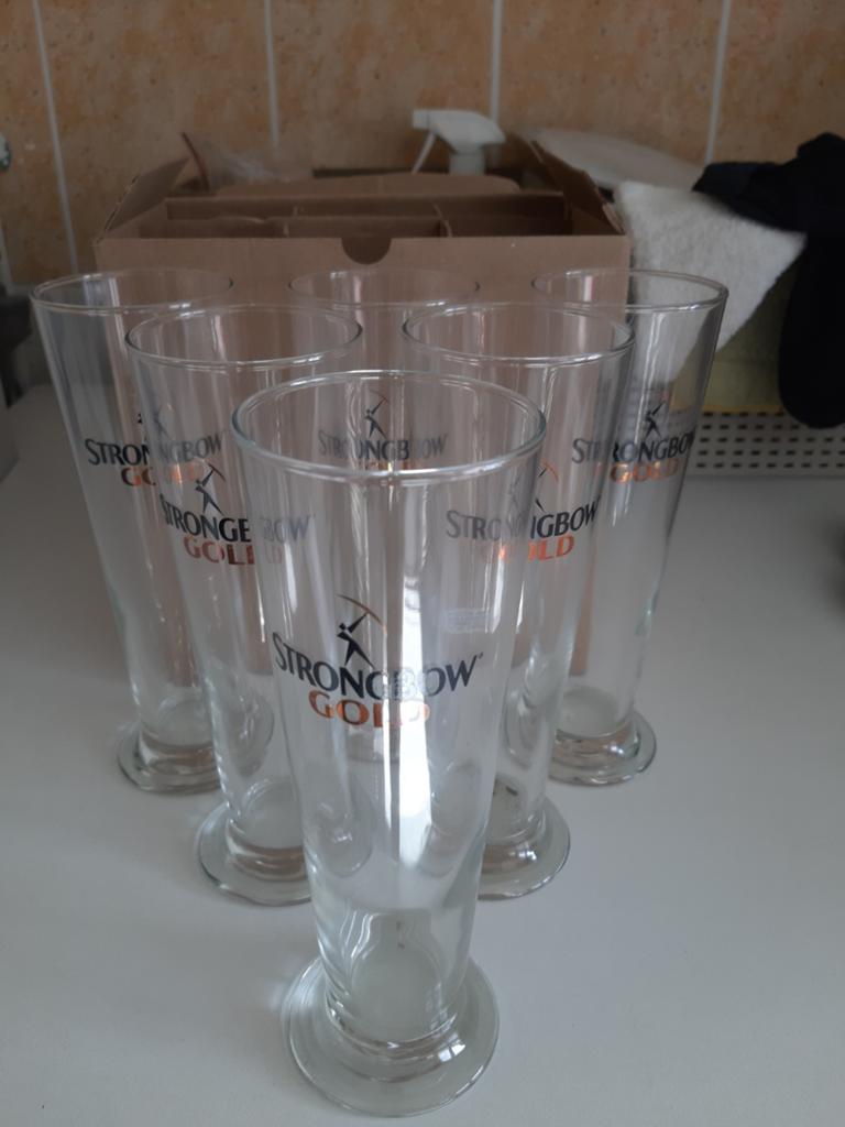 Strongbow Gold glazen, Ophalen of Verzenden, Nieuw, Gebruiksvoorwerp