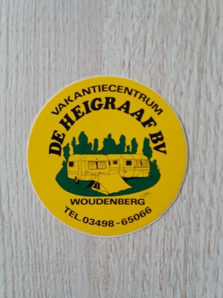 sticker vakantiecentrum DE HEIGRAAF BV te Woudenberg, Ophalen of Verzenden, Zo goed als nieuw, Bedrijf of Vereniging