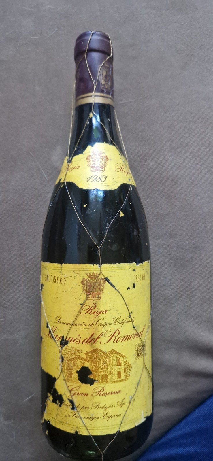 Marqués del Romeral Rioja Gran Reserva 1983, Ophalen of Verzenden, Gebruikt, Spanje, Rode wijn