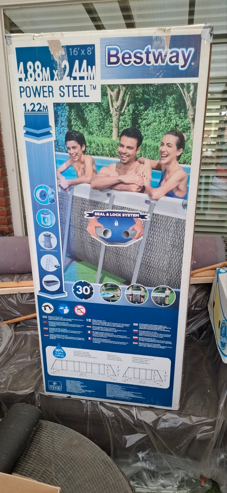 Bestway Power l Opzetzwembad met warmtepomp en toebehoren, 120 cm of meer, Gebruikt, 200 tot 300 cm, Ophalen of Verzenden