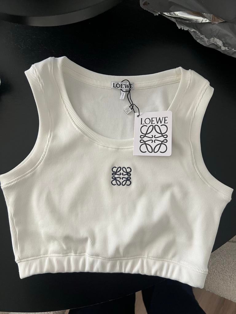 Loewe Anagram Crop Top Wit, Verzenden, Wit, Nieuw, Maat 36 (S)