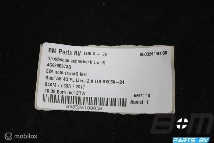Hoofdsteun achterbank L of R Audi A6 4G 4G0885973Q, Auto-onderdelen, Gebruikt