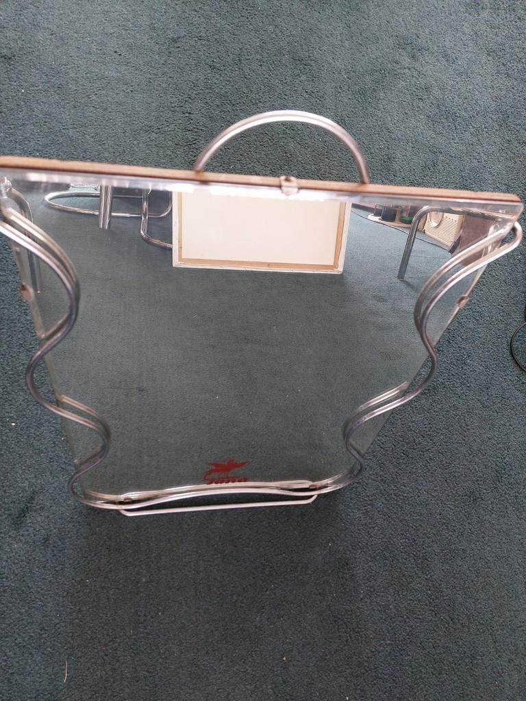 Vintage Tana Spiegel met Chromen Frame - Decoratief, Huis en Inrichting, Woonaccessoires | Spiegels, Ophalen, Gebruikt, Rechthoekig