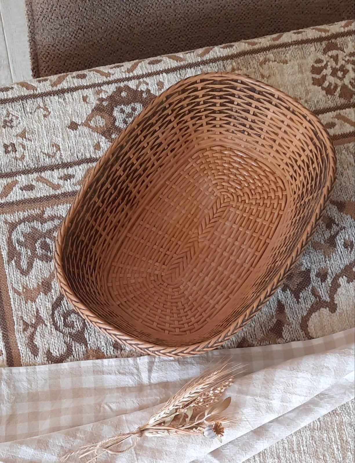 Emsa W.Germany (brood)mand kunststof in rotan optiek, Ophalen of Verzenden, Rechthoekig, Riet