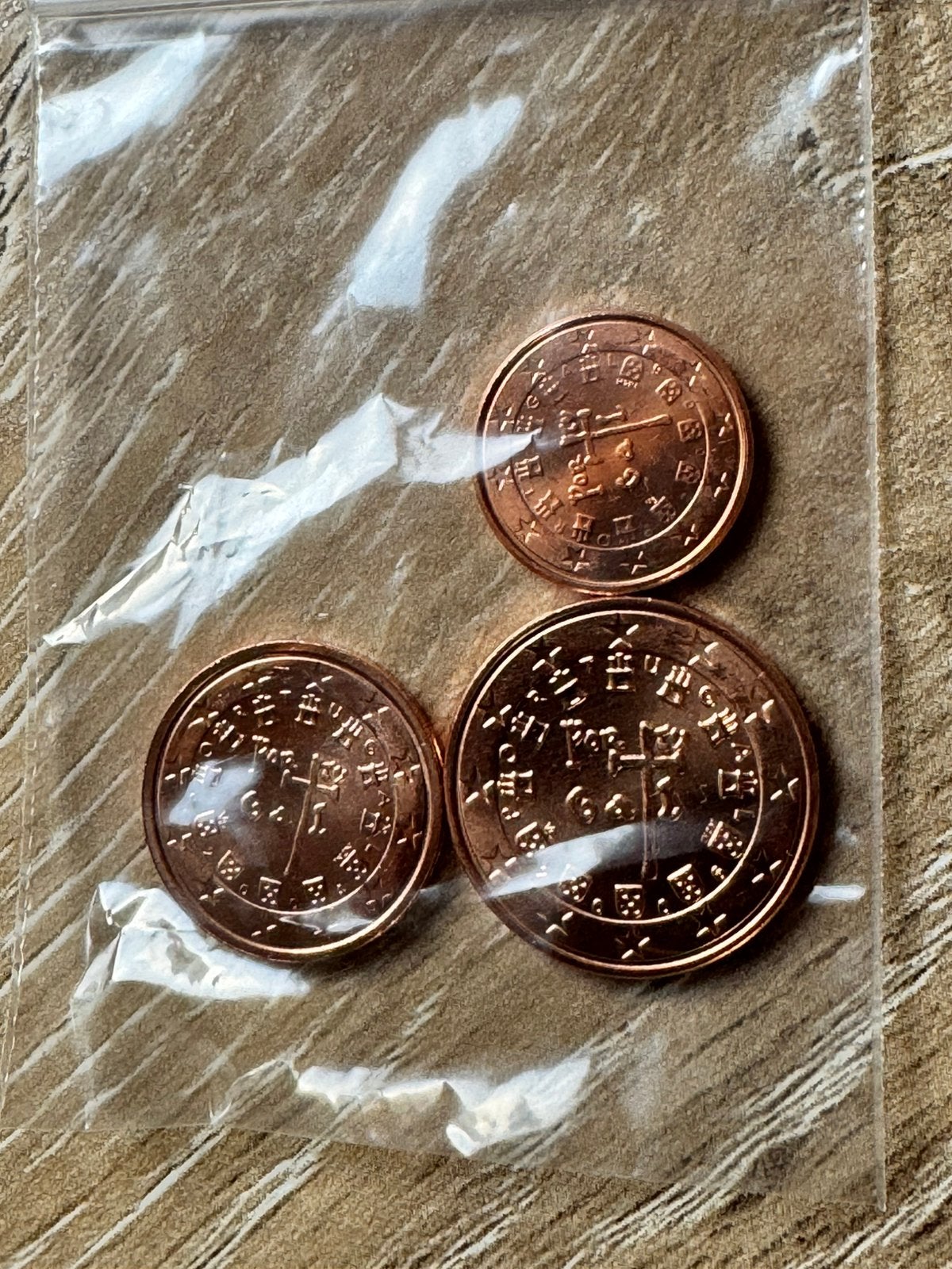 Portugal Eurocent Set 1, 2 & 5 Cent | Mooie Verzamelmunten, Ophalen of Verzenden, Portugal