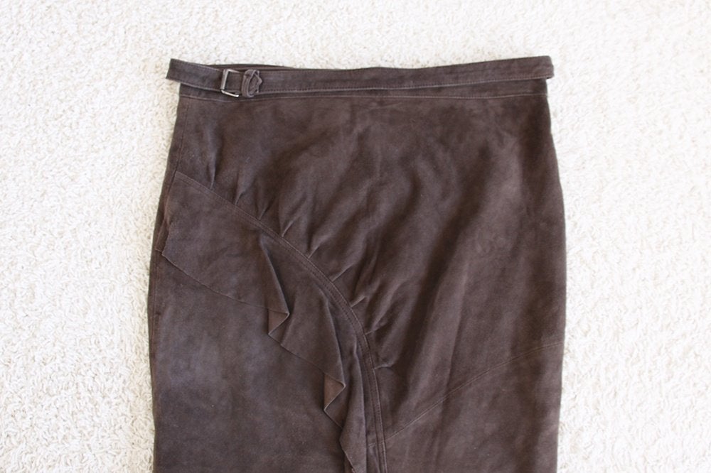 Zeer Mooie Zacht Leren Mark Rok (Maat 40) € 55,-, Maat 38/40 (M), Bruin, Ophalen of Verzenden, Zo goed als nieuw