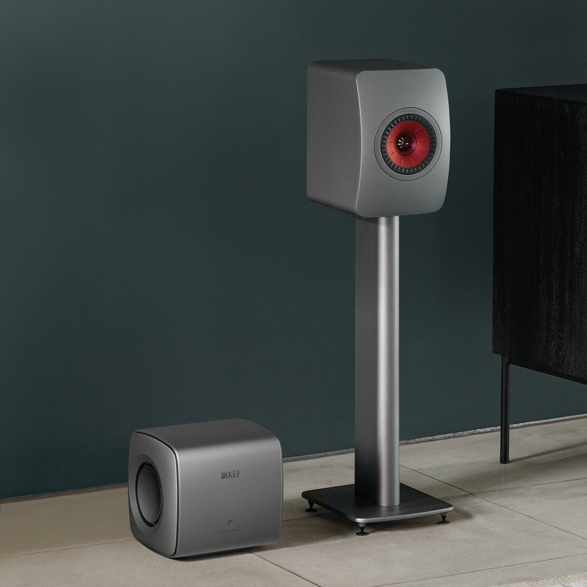 KEF KC62 Subwoofer Grijs - Nieuw in doos - Andere kleur?, 150 watt of meer, Subwoofer, Nieuw, Ophalen of Verzenden