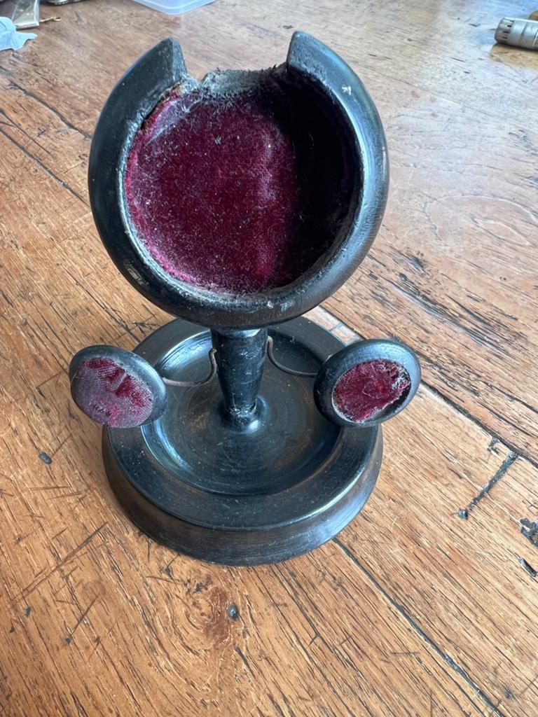 Horloge standaard zwart gelakt voor dames zakhorloge, Antiek en Kunst, Ophalen of Verzenden