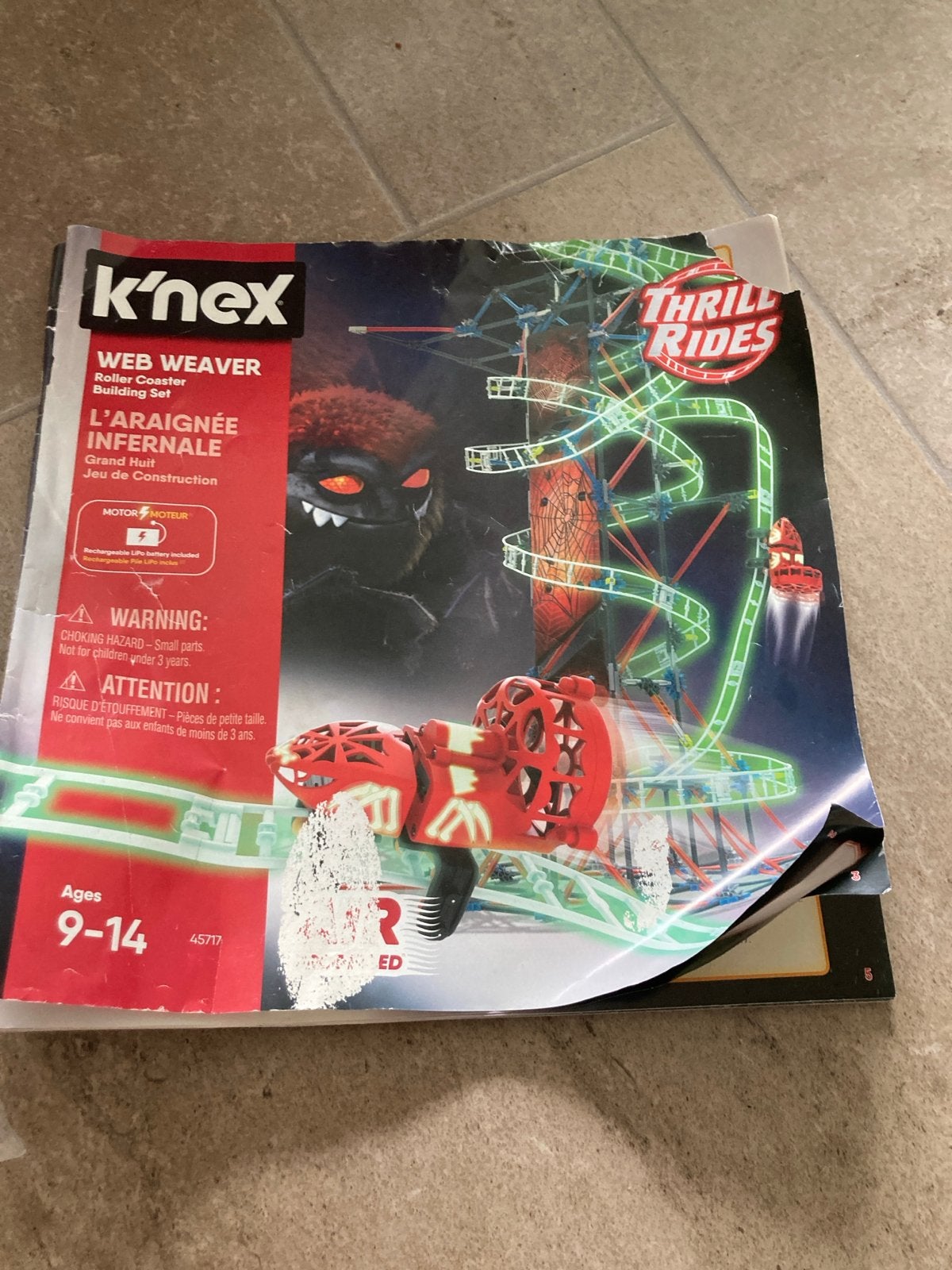 K'nex Web Weaver Roller Coaster - Thrill Rides compleet, Ophalen of Verzenden, Gebruikt, K'nex