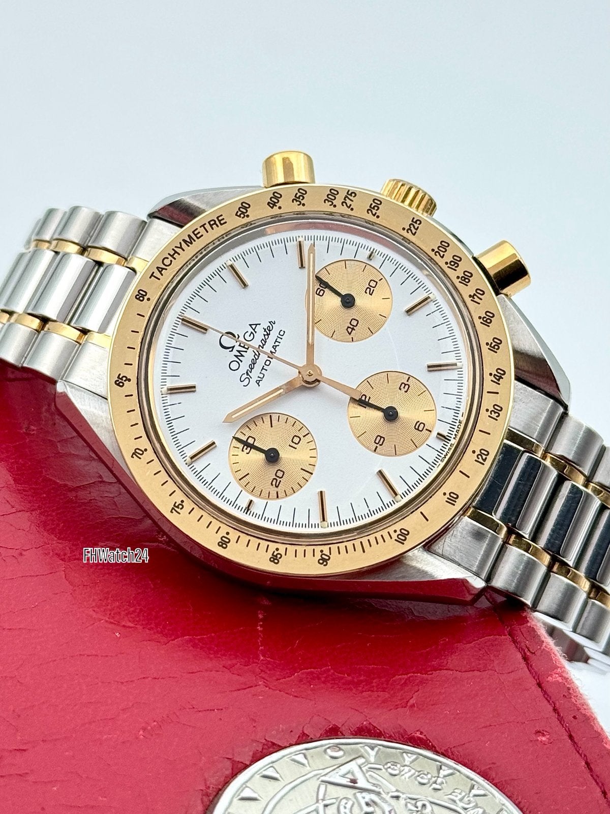 Omega Speedmaster Reduced Staal / Goud 175.00.33. Met doos !, Staal, Gebruikt, Omega, Polshorloge