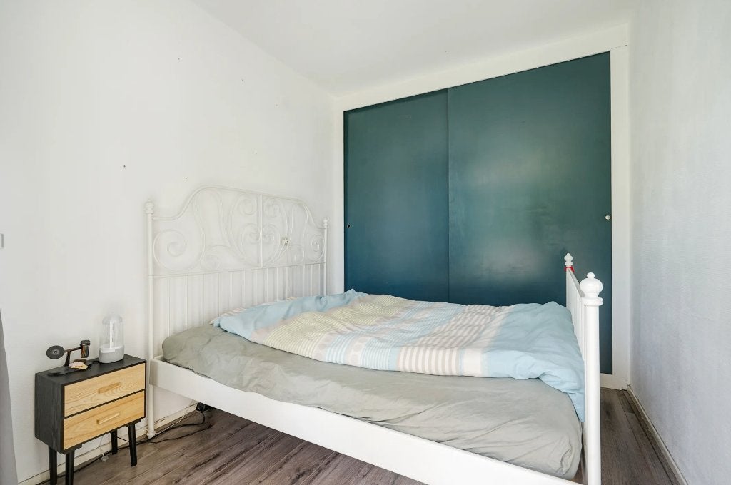 IKEA Leirvik bed 160x200 with Mattress, Ophalen, Gebruikt, Wit, Tweepersoons