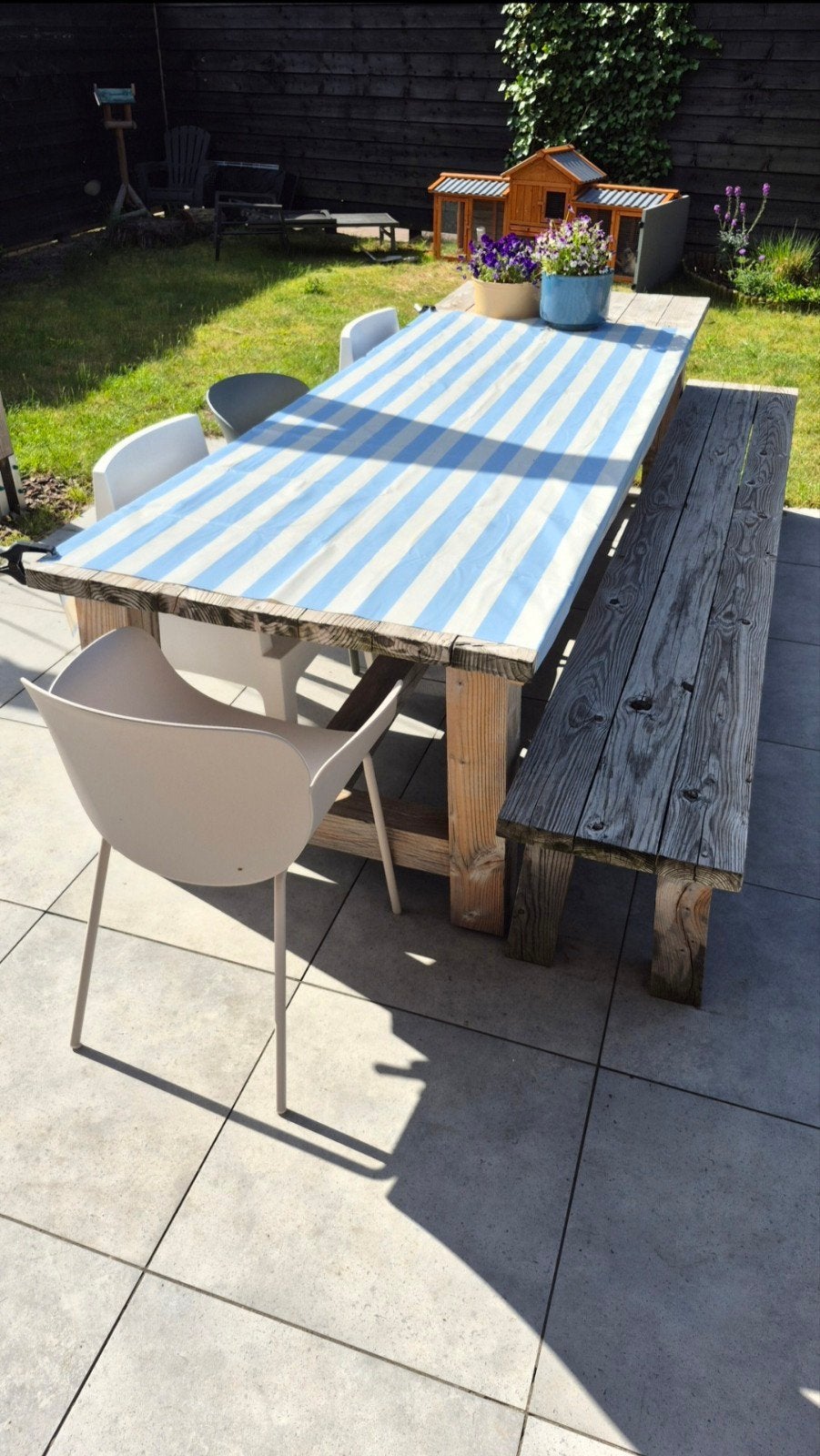 Douglas houten tuintafel met bankje, Minder dan 150 cm, Ophalen, Markies
