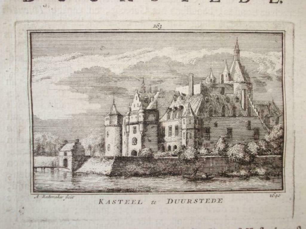 263 / Wijk bij Duurstede het Kasteel  Kopergravure 18e Eeuw, Antiek en Kunst, Ophalen of Verzenden