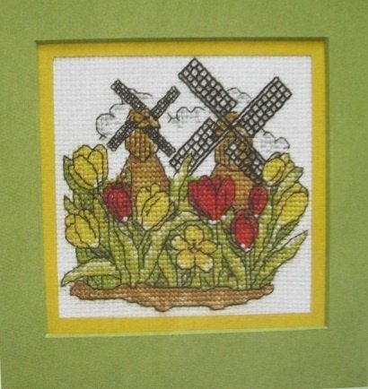 Borduurpatroon  Molens en tulpen  nr 9558, Verzenden, Nieuw, Handborduren, Patroon