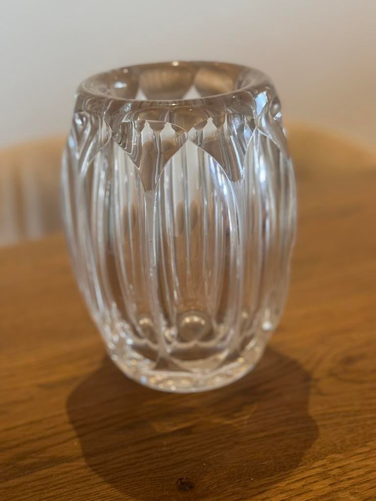 Glazen windlicht mooi geslepen, Ophalen of Verzenden, Zo goed als nieuw, Overige materialen, Minder dan 25 cm