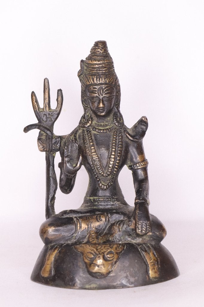 Antieke bronzen buddha - Shiva, Ophalen of Verzenden