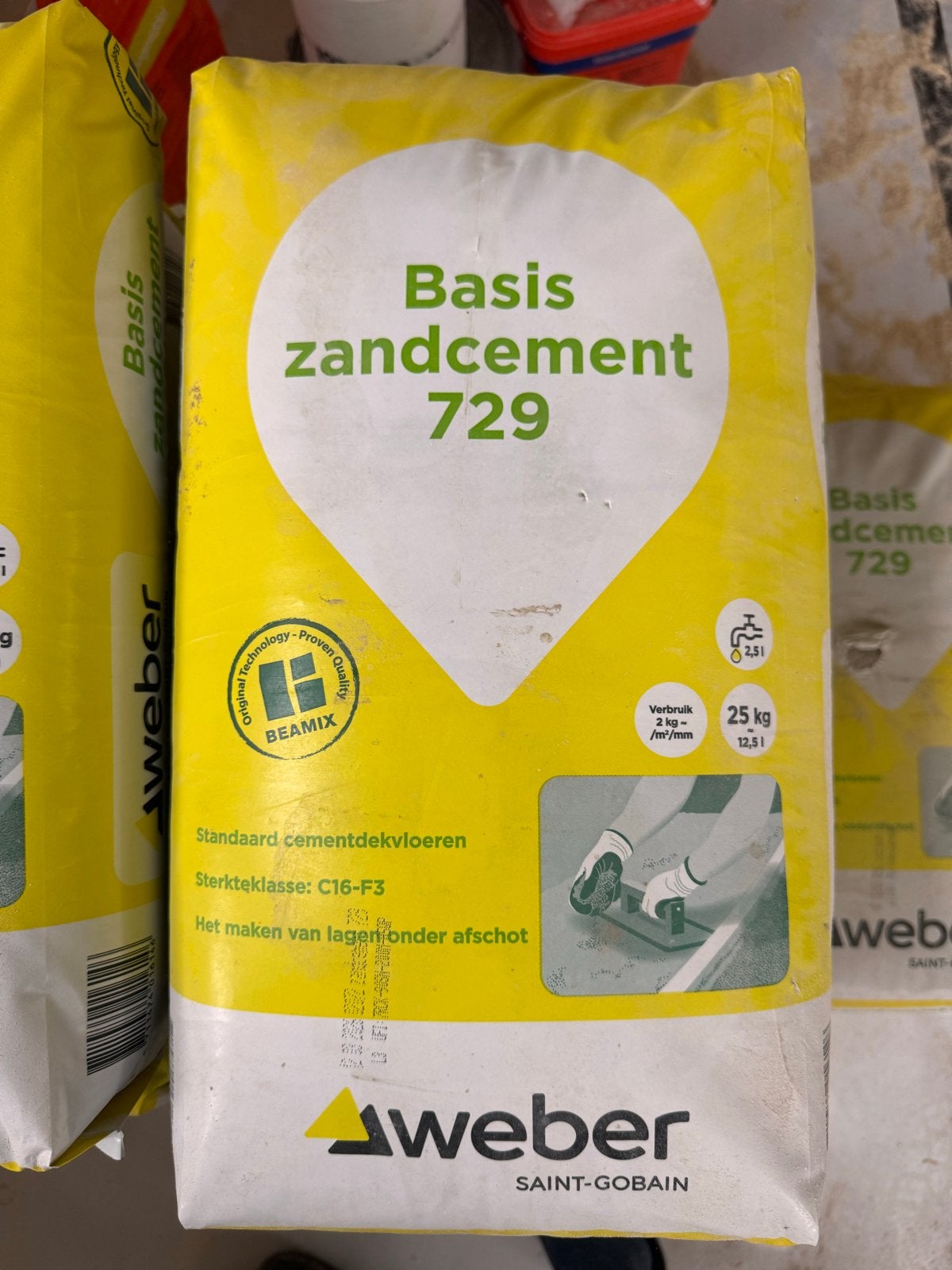 Weber Basis zandcement 729 - 25 kg 15 zakken, Ophalen, Nieuw