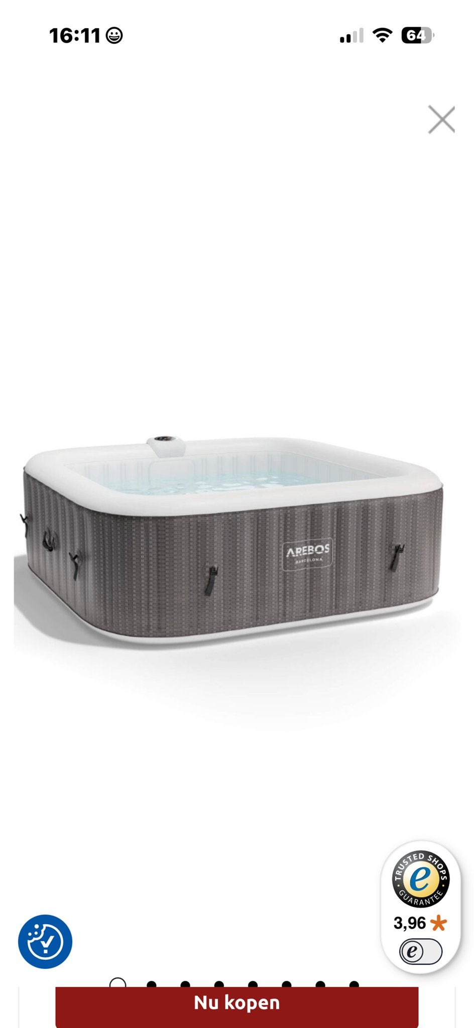 Opblaasbare jacuzzi met klein gaatje - voor de handige kluss, Tuin en Terras, Zwembaden, Ophalen of Verzenden, Gebruikt, Vierkant