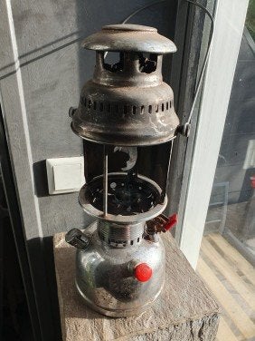 Leuke antieke Petroleum storm of druklamp merk anchor...., Ophalen of Verzenden