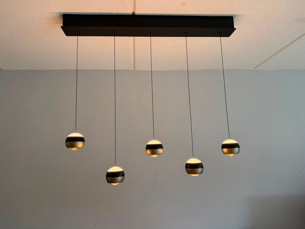 Moderne LED hanglamp 5 lichtpunten 3 lichtstanden, Ophalen, Zo goed als nieuw