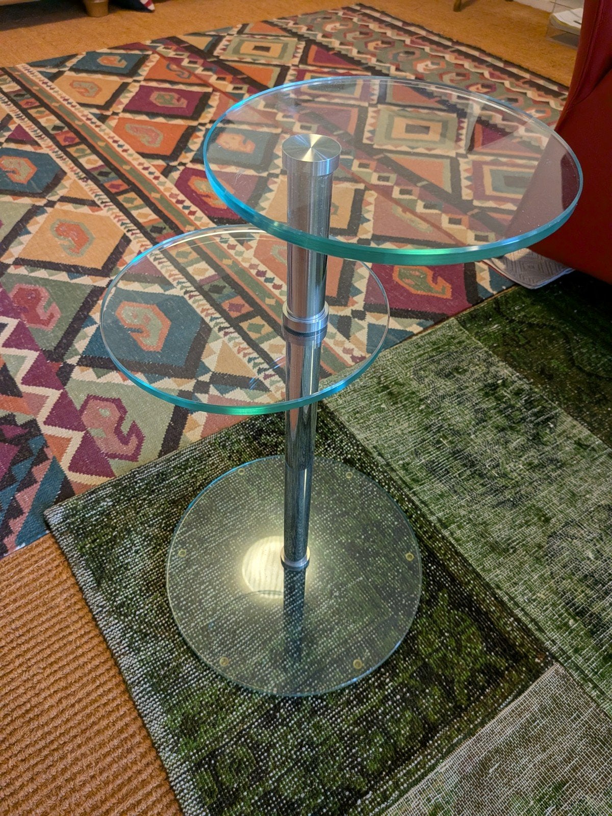 Vintage Gispen bijzettafel glas, Ophalen, Zo goed als nieuw
