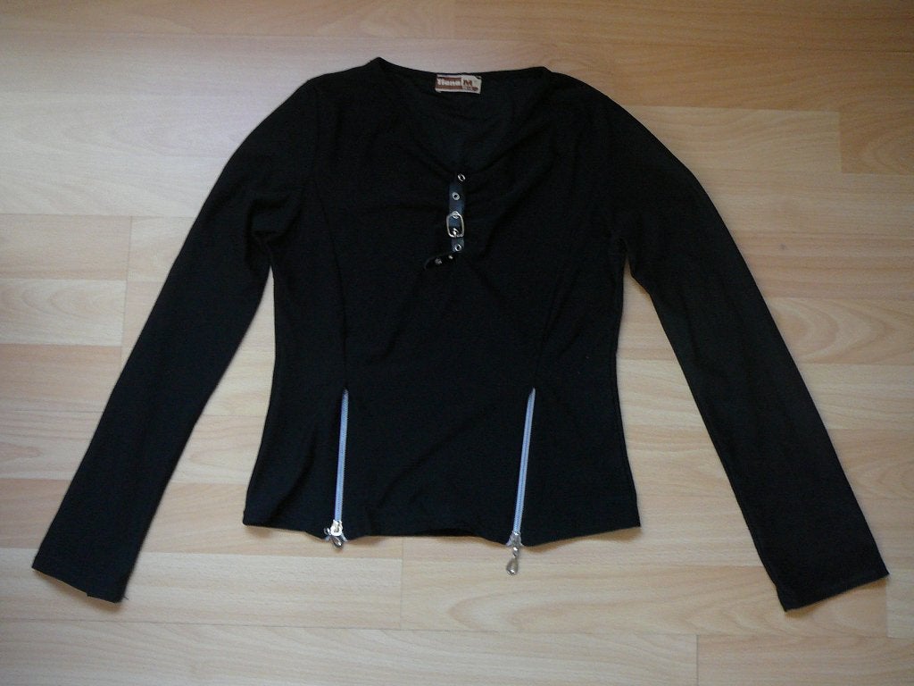 Tiana zwart kort shirt met lange mouw maat M, Ophalen, Gedragen, Zwart, Lange mouw