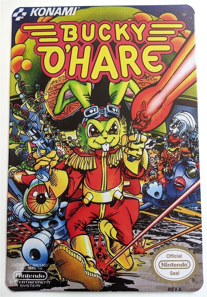 Konami Bucky O'Hare Retro NES Metalen Wandbord Poster, Ophalen of Verzenden, Nieuw