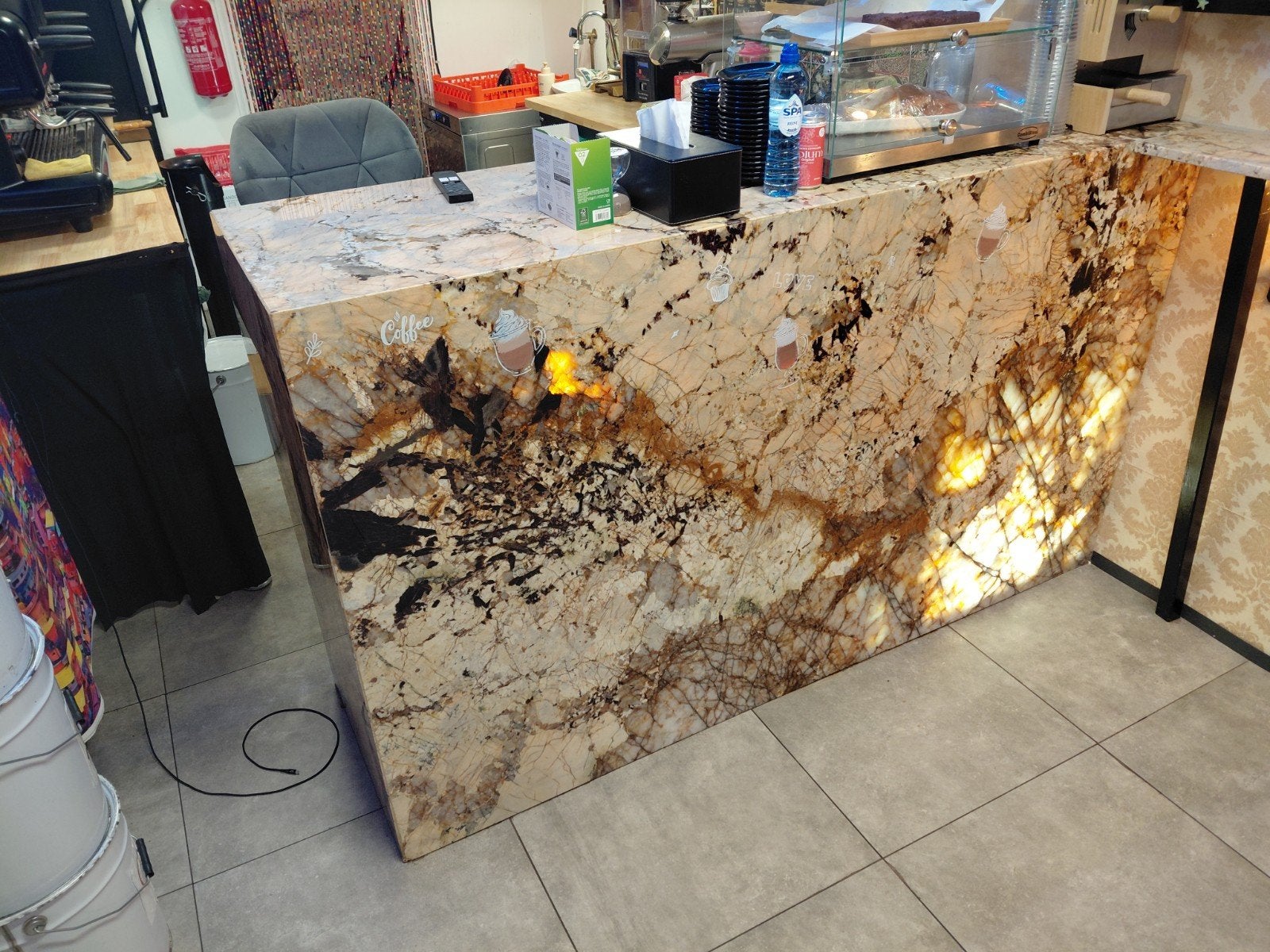 kwartsiet counter/ balie, Minder dan 25 mm, Nieuw, Ophalen of Verzenden, Minder dan 200 cm